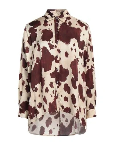 Ottod'ame Woman Shirt Beige Size 6 Viscose