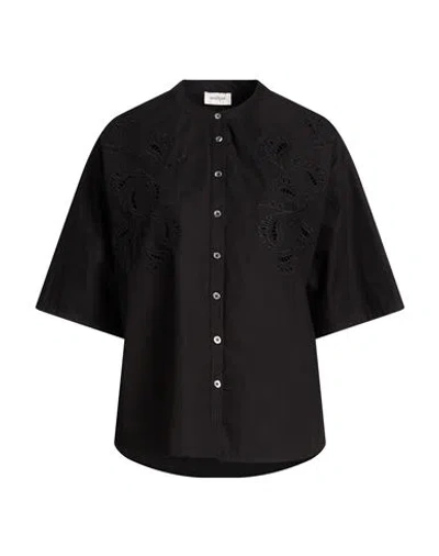 Ottod'ame Woman Shirt Black Size 10 Cotton, Polyester