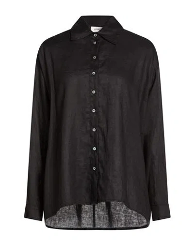 Ottod'ame Woman Shirt Black Size 12 Linen