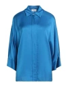 Ottod'ame Woman Shirt Blue Size 10 Viscose