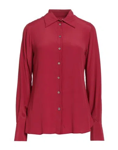 Ottod'ame Woman Shirt Brick Size 10 Acetate, Silk