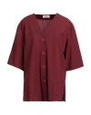 Ottod'ame Woman Shirt Burgundy Size 8 Cotton In Red