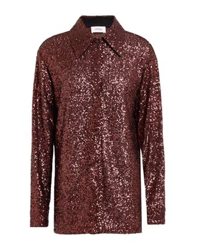 Ottod'ame Woman Shirt Chocolate Brown Size 10 Polyester
