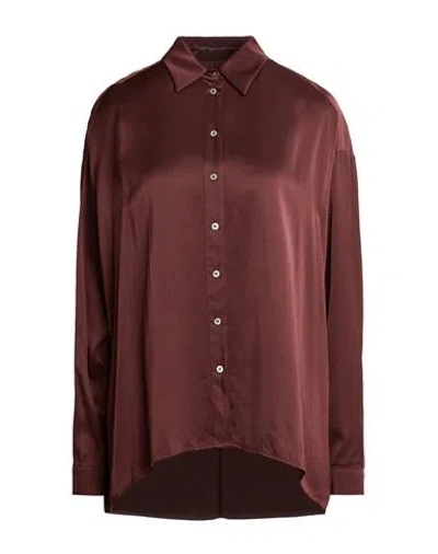 Ottod'ame Woman Shirt Chocolate Brown Size 10 Viscose
