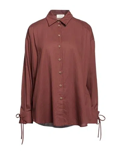 Ottod'ame Woman Shirt Chocolate Brown Size 4 Cotton, Tencel