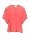 Ottod'ame Woman Shirt Coral Size 6 Acetate, Silk In Pink