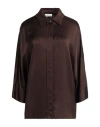 Ottod'ame Woman Shirt Dark Brown Size 10 Viscose