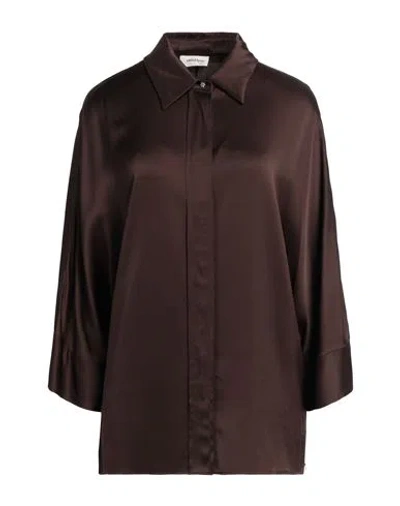 Ottod'ame Woman Shirt Dark Brown Size 10 Viscose