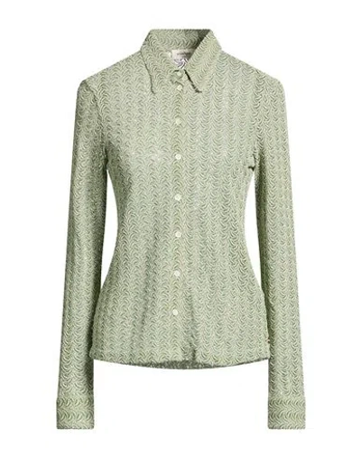 Ottod'ame Woman Shirt Green Size 8 Cotton, Polyester