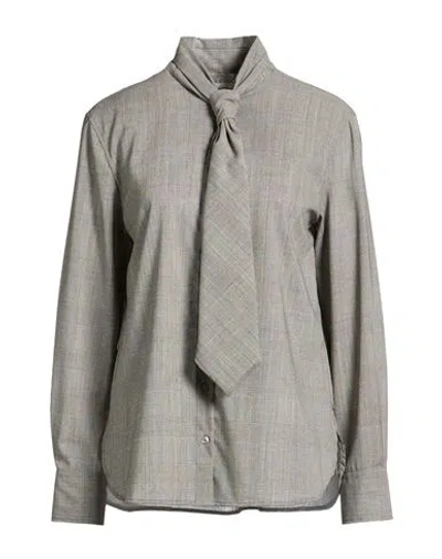 Ottod'ame Woman Shirt Grey Size 10 Wool, Polyester, Viscose In Gray