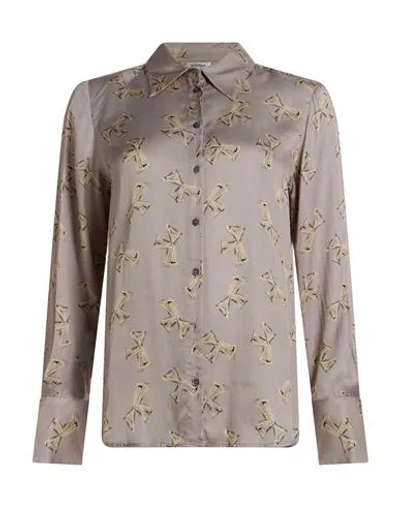 Ottod'ame Woman Shirt Grey Size 4 Viscose In Brown