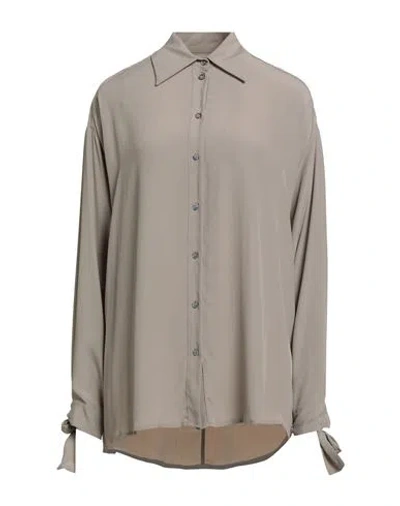 Ottod'ame Woman Shirt Grey Size 6 Acetate, Elastane