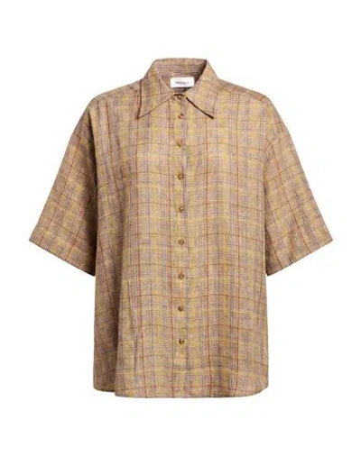 Ottod'ame Woman Shirt Khaki Size 4 Linen In Neutral