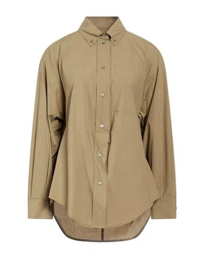 Ottod'ame Woman Shirt Khaki Size 8 Cotton In Nude