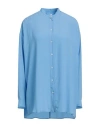 Ottod'ame Woman Shirt Light Blue Size 6 Acetate, Silk In Blue