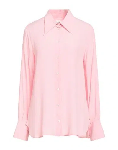 Ottod'ame Woman Shirt Light Pink Size 10 Acetate, Silk