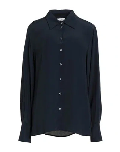 Ottod'ame Woman Shirt Midnight Blue Size 12 Acetate, Silk