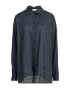 Ottod'ame Woman Shirt Midnight Blue Size 12 Linen