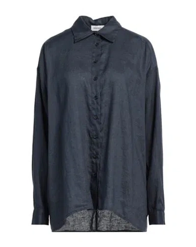 Ottod'ame Woman Shirt Midnight Blue Size 12 Linen