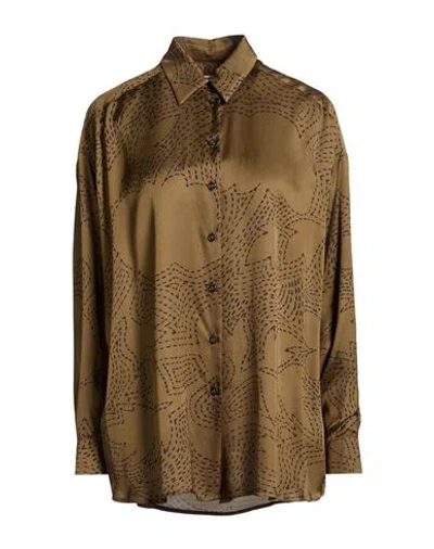 Ottod'ame Woman Shirt Military Green Size 8 Viscose