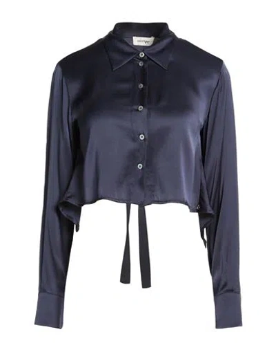 Ottod'ame Woman Shirt Navy Size 10 Viscose In Blue