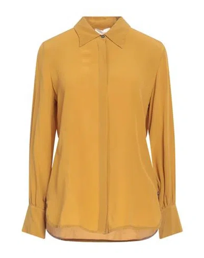 Ottod'ame Woman Shirt Ocher Size 12 Silk In Yellow