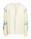 Ottod'ame Cotton Shirt With Embroidery In Multicolor In Yellow