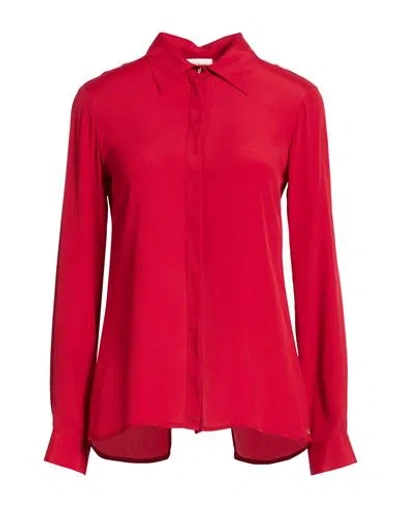 Ottod'ame Woman Shirt Red Size 10 Acetate, Silk