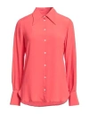 Ottod'ame Woman Shirt Red Size 12 Acetate, Silk