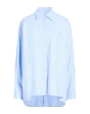 Ottod'ame Woman Shirt Sky Blue Size 10 Cotton In Blue
