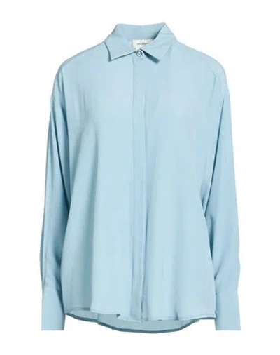 Ottod'ame Woman Shirt Sky Blue Size 12 Acetate, Silk