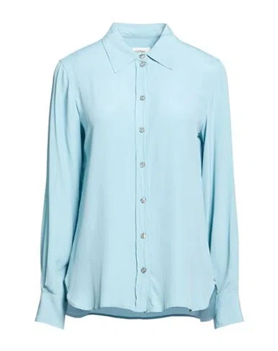 Ottod'ame Woman Shirt Sky Blue Size 6 Acetate, Silk
