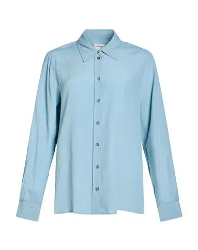 Ottod'ame Woman Shirt Sky Blue Size 6 Acetate, Silk