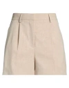 Ottod'ame Woman Shorts & Bermuda Shorts Beige Size 10 Polyester, Viscose, Elastane In Neutral
