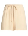 Ottod'ame Woman Shorts & Bermuda Shorts Beige Size 4 Acetate, Silk In Neutral