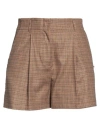 Ottod'ame Woman Shorts & Bermuda Shorts Camel Size 10 Viscose, Wool, Synthetic Fibers, Silk In Beige