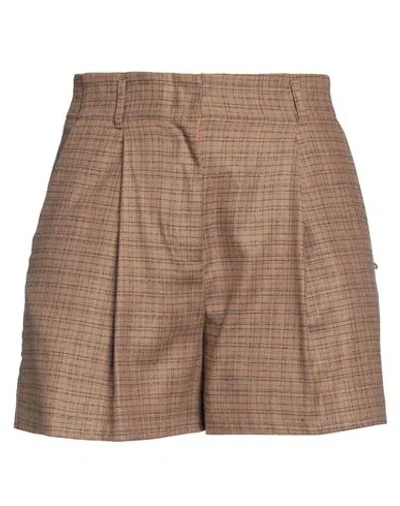 Ottod'ame Woman Shorts & Bermuda Shorts Camel Size 10 Viscose, Wool, Synthetic Fibers, Silk In Brown