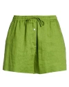 Ottod'ame Woman Shorts & Bermuda Shorts Green Size 8 Linen In Green