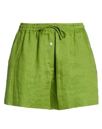 Ottod'ame Woman Shorts & Bermuda Shorts Green Size 8 Linen