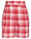 Ottod'ame Woman Shorts & Bermuda Shorts Red Size 2 Cotton, Polyester, Linen, Elastane In Red