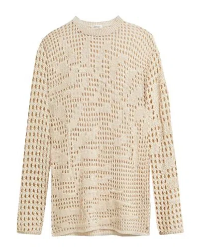 Ottod'ame Woman Sweater Beige Size 12 Cotton, Polyester