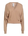 Ottod'ame Woman Sweater Camel Size 10 Merino Wool, Viscose, Polyamide, Cashmere