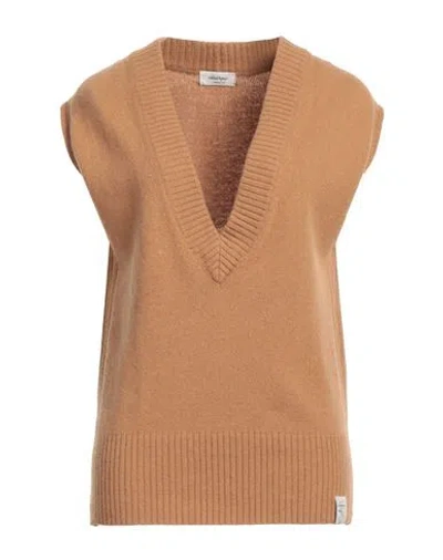Ottod'ame Woman Sweater Camel Size 10 Recycled Cashmere, Wool In Beige