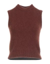 Ottod'ame Woman Sweater Chocolate Brown Size 10 Polyamide, Acrylic, Wool, Alpaca Wool, Elastane In Brown