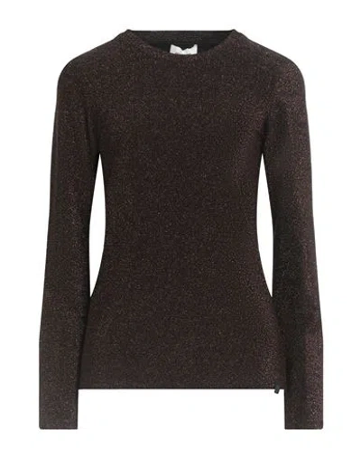 Ottod'ame Woman Sweater Chocolate Brown Size 4 Viscose, Polyester, Polyamide, Elastane