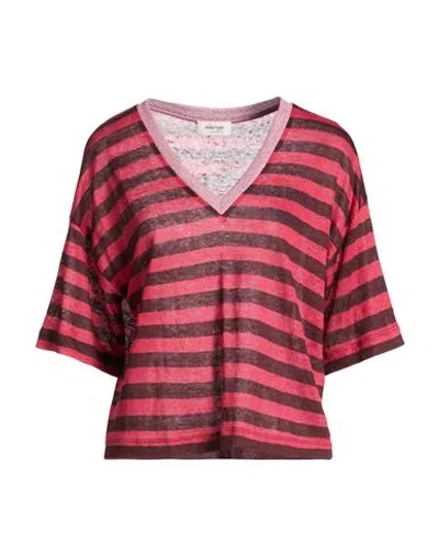 Ottod'ame Woman Sweater Dark Brown Size 8 Linen, Polyester, Polyamide In Multi