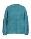 Ottod'ame Woman Sweater Deep Teal Size 10 Mohair Wool, Polyamide, Elastane