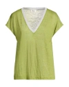 Ottod'ame Woman Sweater Green Size 12 Linen, Polyester, Polyamide In Green