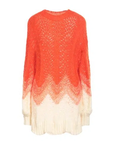 Ottod'ame Woman Sweater Orange Size 8 Acrylic, Polyamide, Mohair Wool