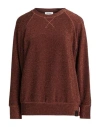 Ottod'ame Woman Sweater Rust Size 10 Viscose, Polyester, Nylon, Elastane